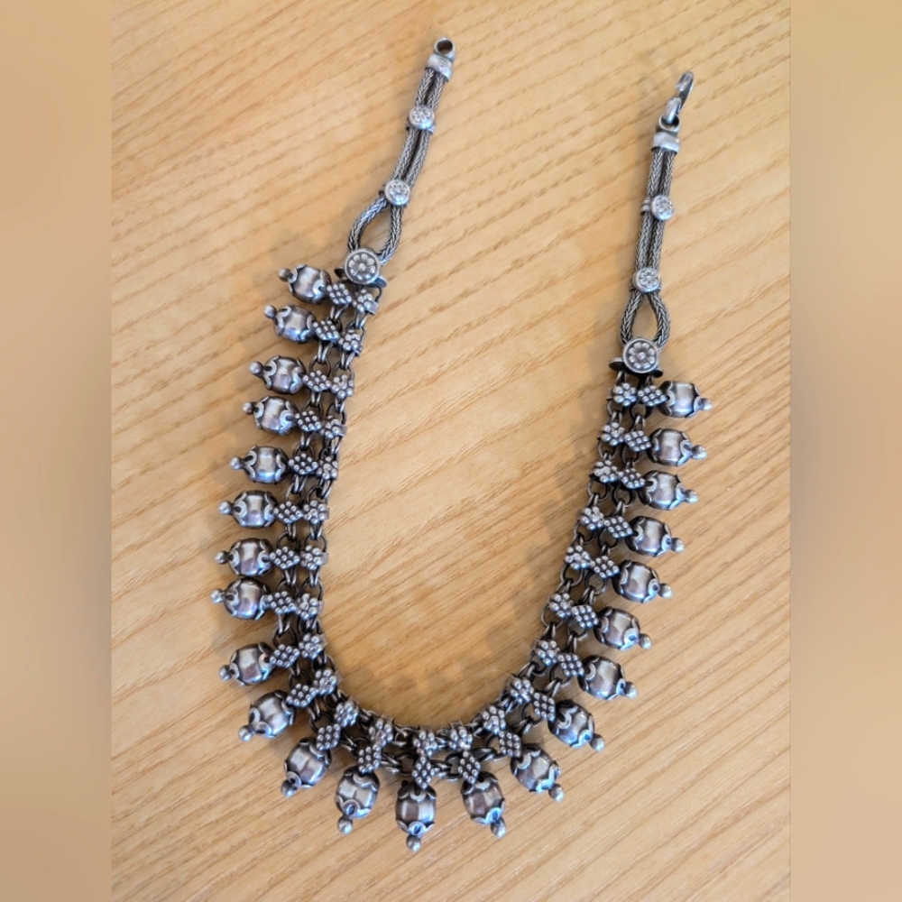 Elegant Solid Sterling Silver Collar Statement Ne… - image 1